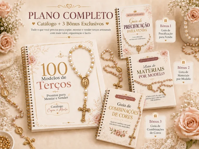 Plano completo do Catálogo de Terços com 3 bônus